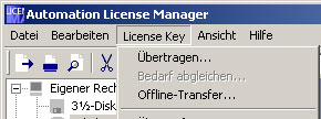 License Key übertragen