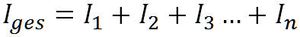 Formel für den Gesamtstrom bei Parallelschaltung