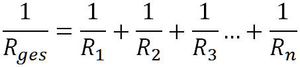 Formel für Gesamtwiderstand bei Parallelschaltung