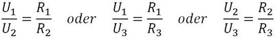 Umgeformte Gleichungen bei Reihenschaltung
