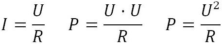 Elektrische Leistung mit Spannung und Widerstand