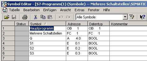 Symboltabelle Ventilator