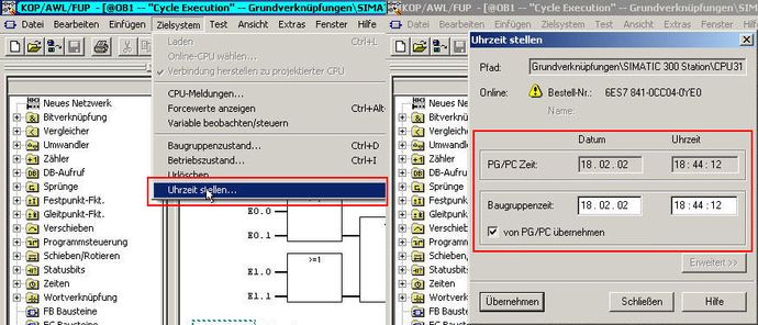 Zeit der CPU einstellen