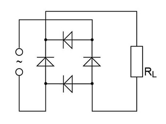 Schaltplan für Brücken-Gleichrichterschaltung