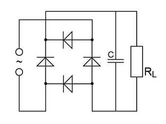 Schaltplan für Brückenschaltung mit Kondensator